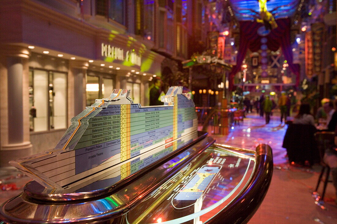 Ship Model & Orientation Display on Royal Promenade on Deck 5,Freedom of the Seas Cruise Ship, Royal Caribbean International Cruise Line