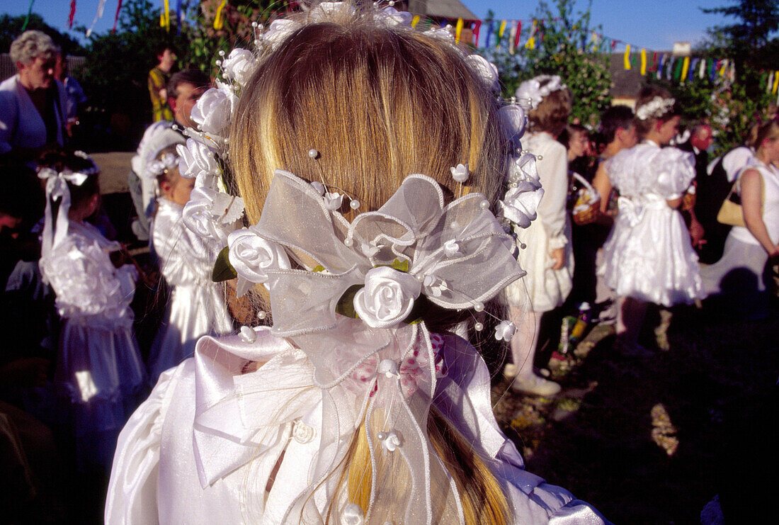 Procession on Flower Carpets for Corpus Christi in Spicimierz near Lodz, Poland