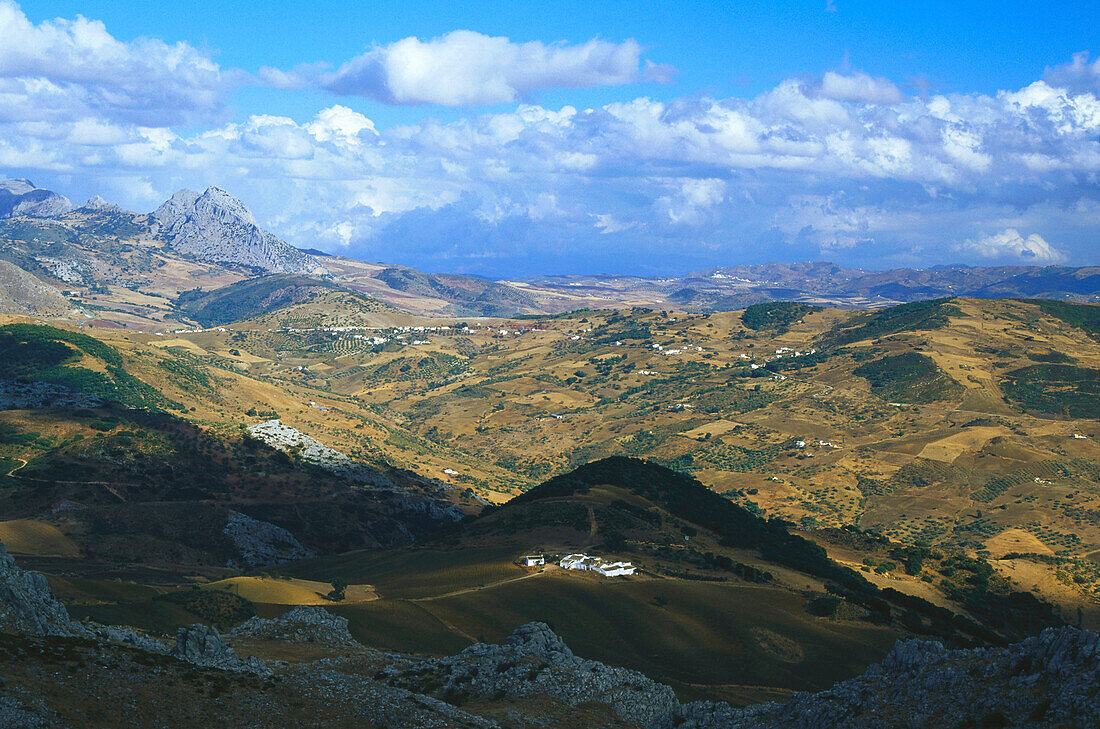 Mountains under clouded sky, Sierra de Chimenea, Province of Malaga, Andalusia, Spain, Europe