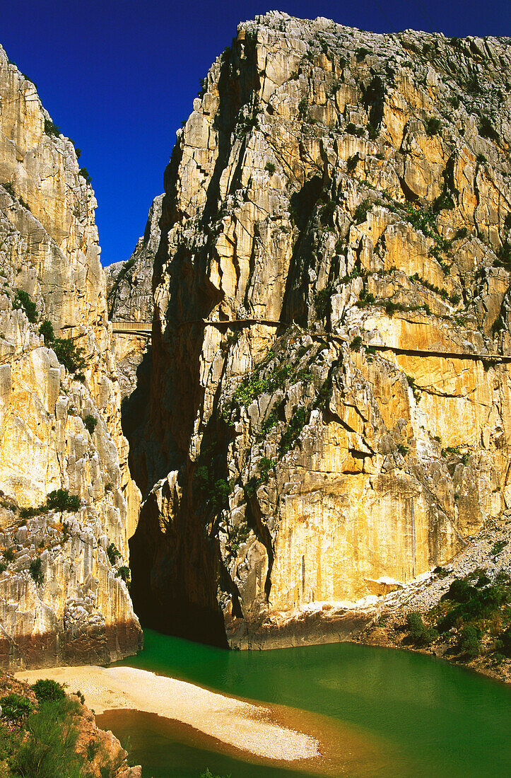 Chorro-schlucht,Rio Guadalhorce,bei El Chorro,Provinz Malaga,Andalusien,Spanien