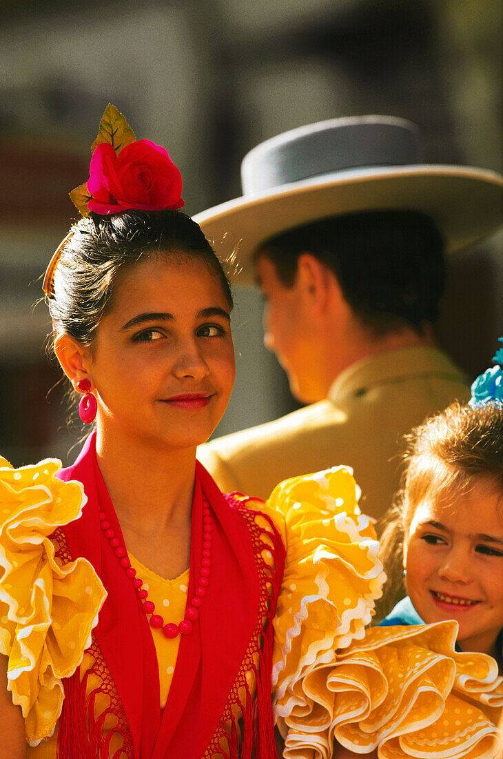 Girls,Feria de Abril,Sevilla,Andalusia,Spain