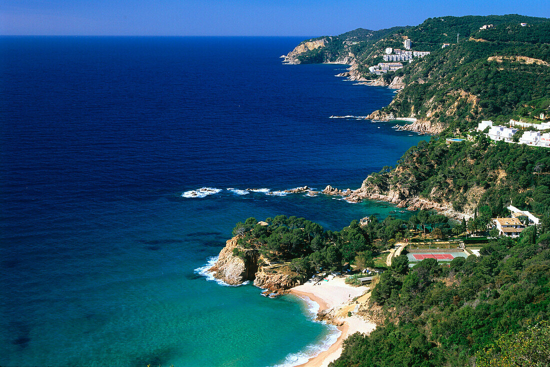 Coastal landscape, Platja de Canyet, Punta de Salions, Costa Brava, Province Girona, Catalonia, Spain