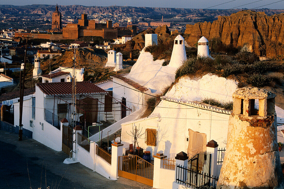 Cave dwellings,Guadix,Province Granada,Andalusia,Spain