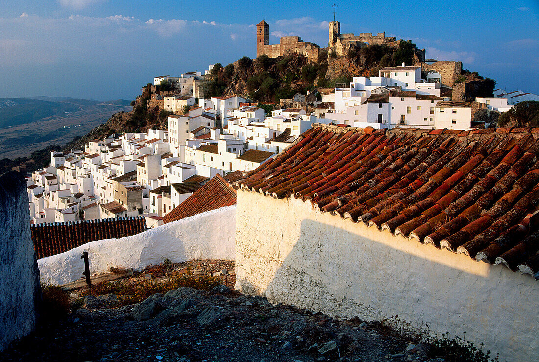 Houses of the old town in the sunlight, Casares, province of Malaga, Andalusia, Spain, Europe