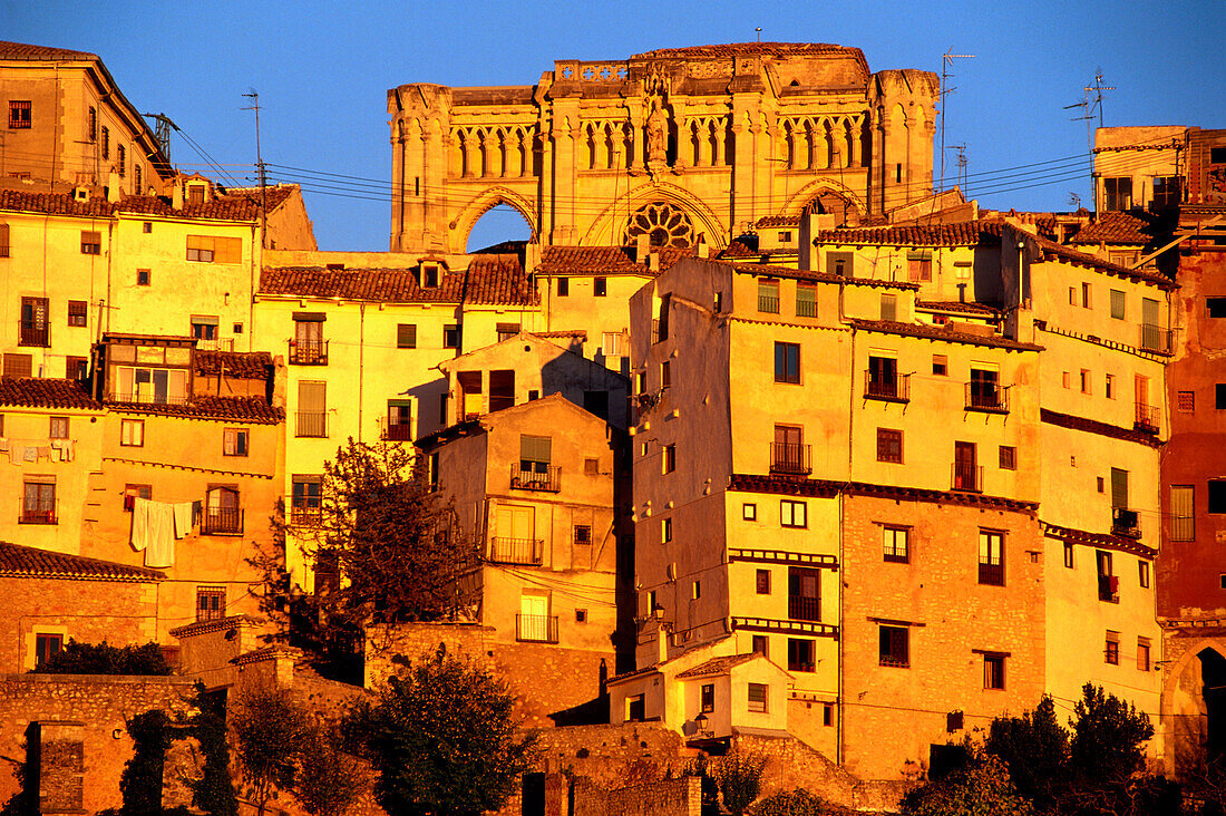 Old town and cathedral,Jucar-Gorge,Cuenca,Castilla-La Mancha,Spain