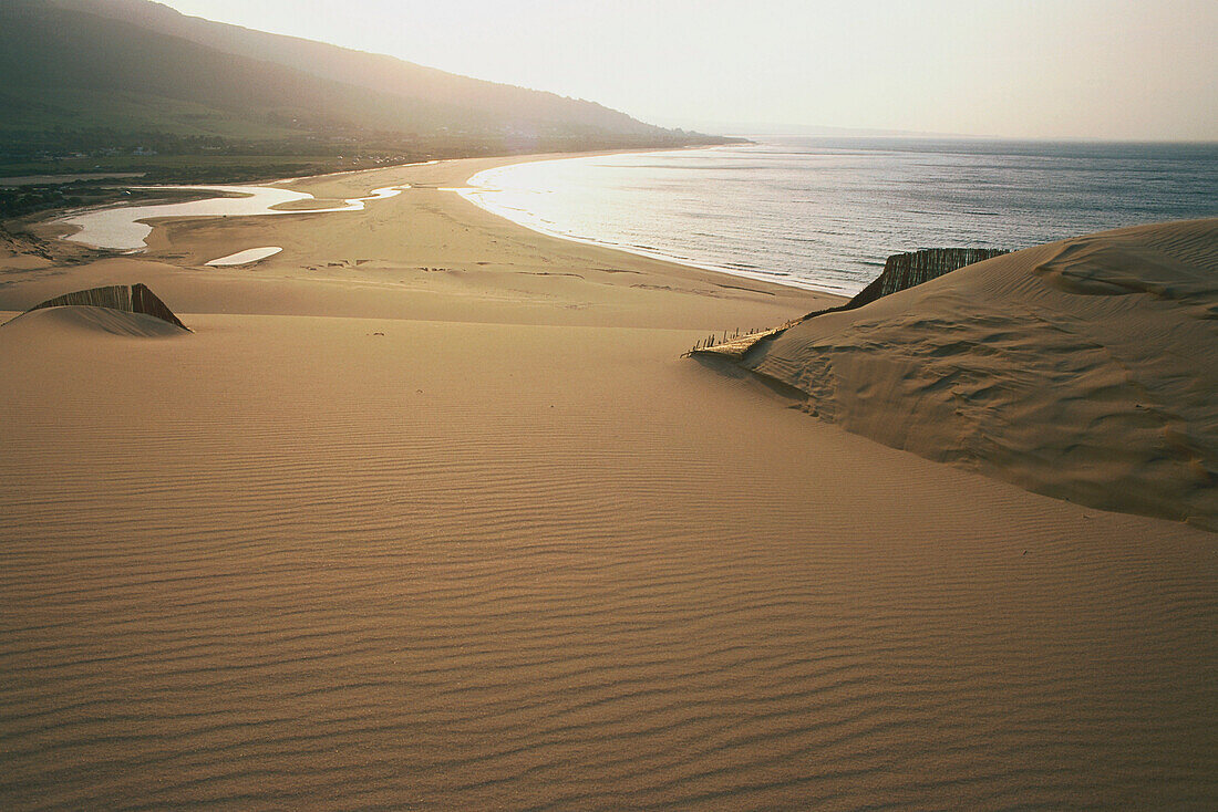 Sand dunes,Playa de Valdevaqueros,near Tarifa,Costa de la Luz,Province Cadiz,Andalusia,Spain