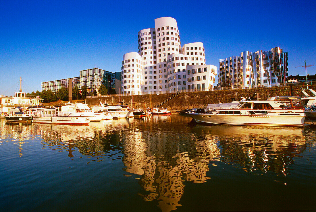 Modern Architecture at the Customs and Media Harbour,Düsseldorf,Nordrhein-Westfalen,Germany