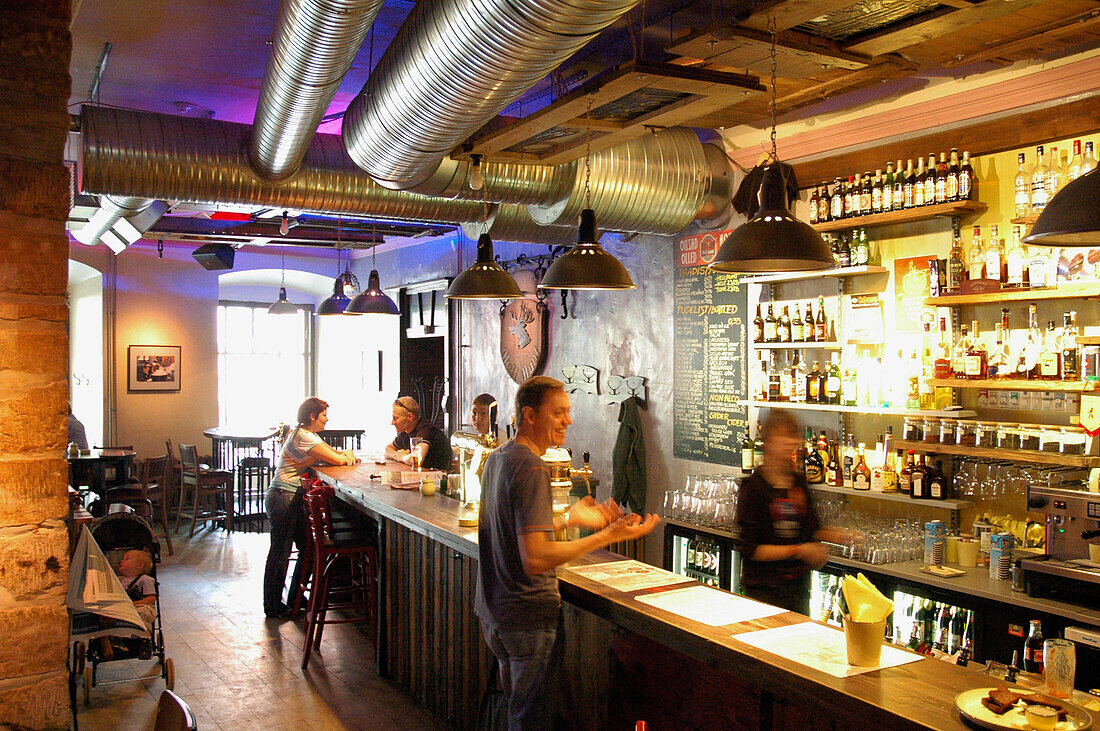 bar and restaurant Hellhound in Pikk street, old town of Tallinn, Estonia