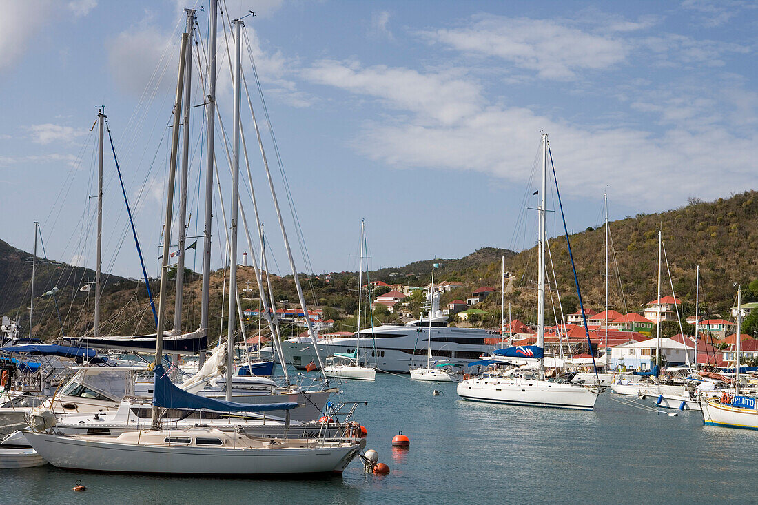 Sailing boats at Gustavia Marina, Gustavia, St. Barths