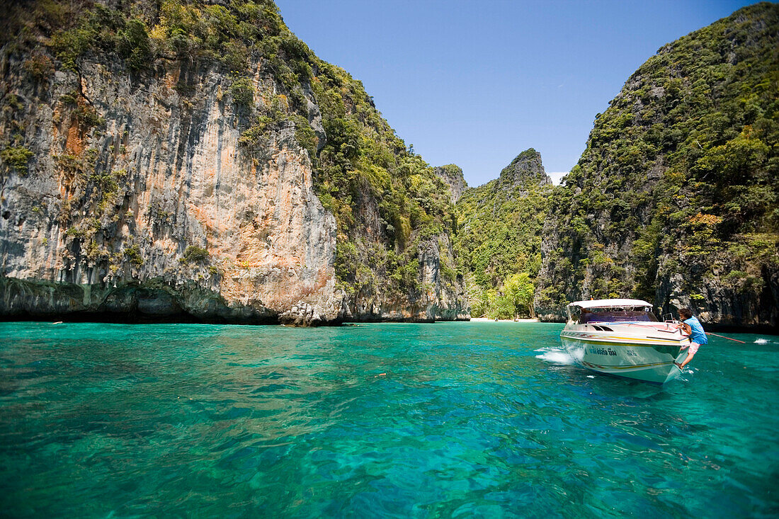 Snorkeling trip to Pileh, a beautiful scenic lagoon, Ko Phi-Phi Leh, Ko Phi-Phi Islands, Krabi, Thailand