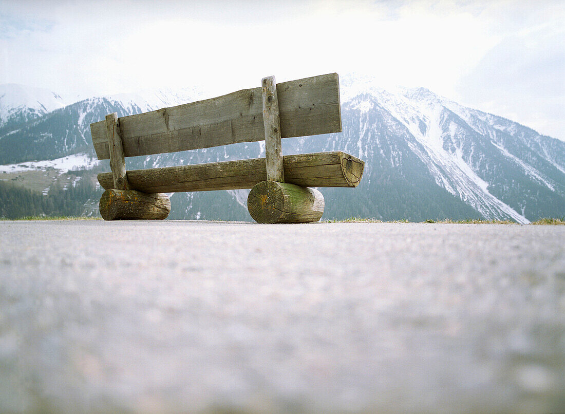 Bench in the mountains, Switzerland