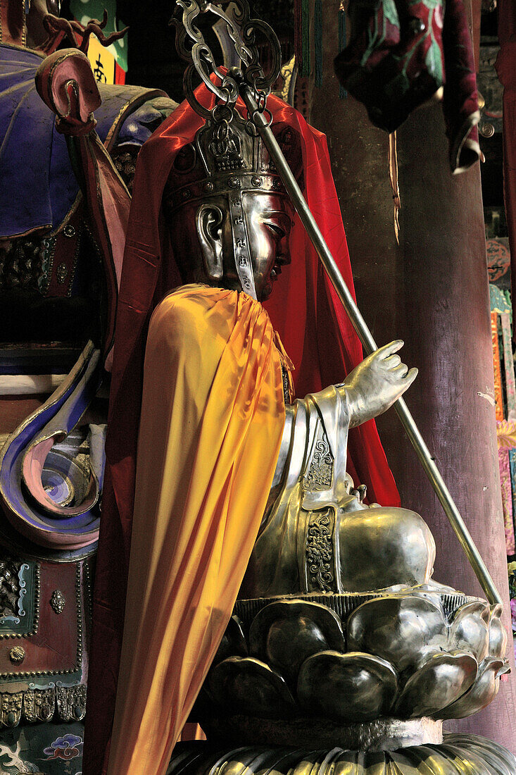 Manjusri, Xiantong Monastery, Wutai Shan ,Bodhisattva, Manjushri ist Schutzgottheit des Wutai Shan, Taihuai Stadt, Provinz Shanxi, China, Asien