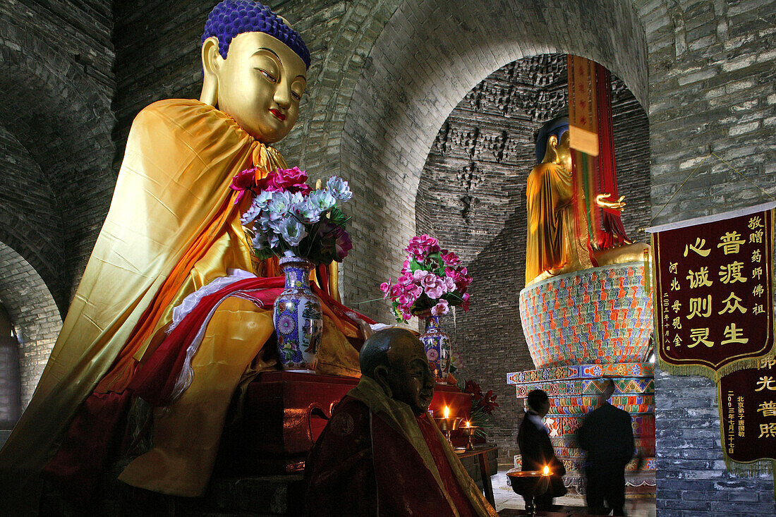 Beamless Hall in Xiantong Tempel, Wutai Shan, Ziegelbau, Taihuai Stadt, Provinz Shanxi, China, Asien