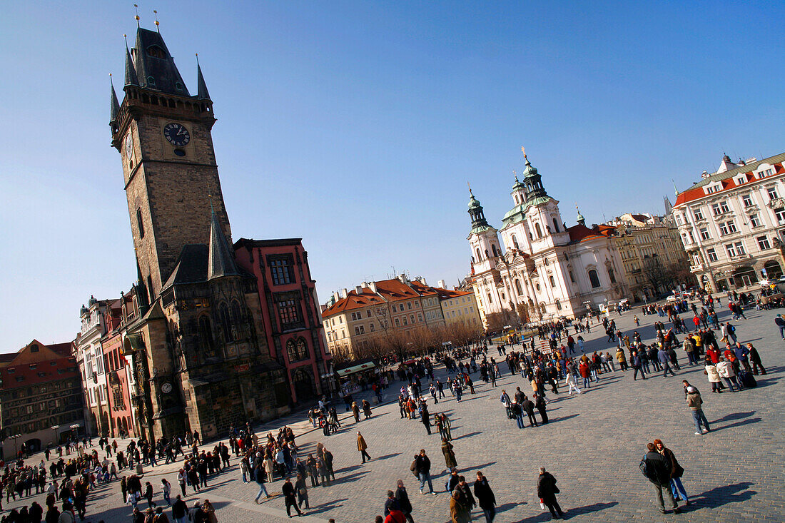 Altes Rathaus, Sankt Nicholas Kirche, Altstädter Ring, Staromestske Namesti, Altstadt, Prag, Tschechien