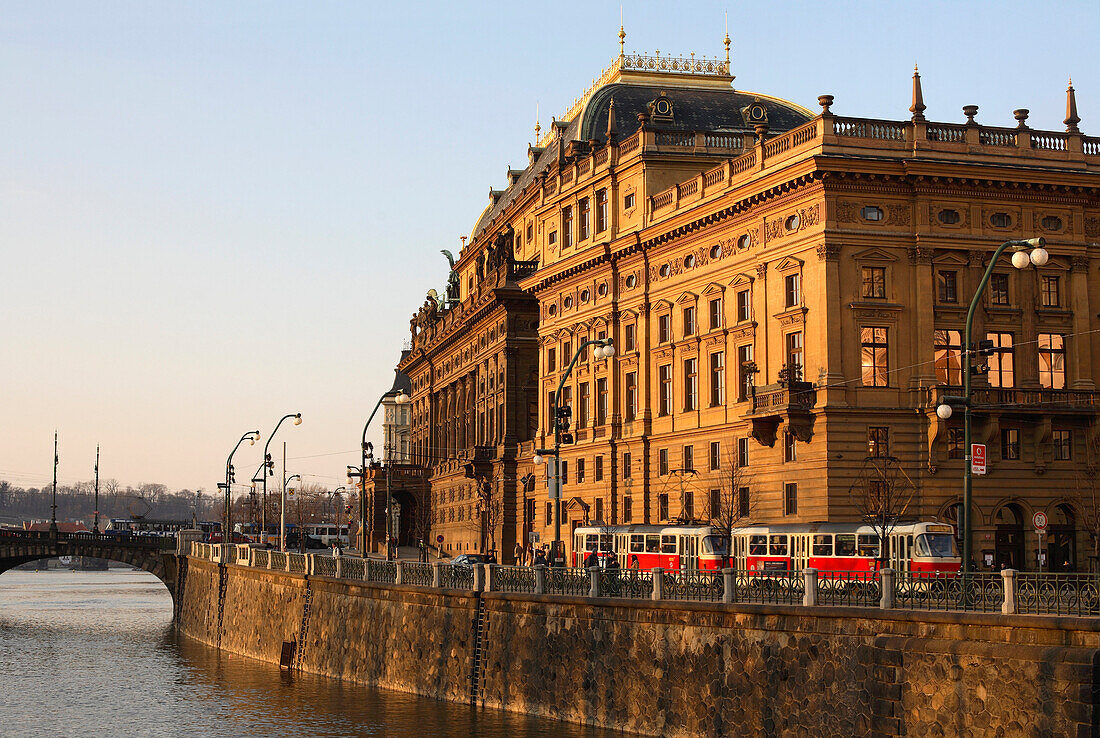 National Theater and Vltava River, New Town, Nove Mesto, Prague, Czech Republic