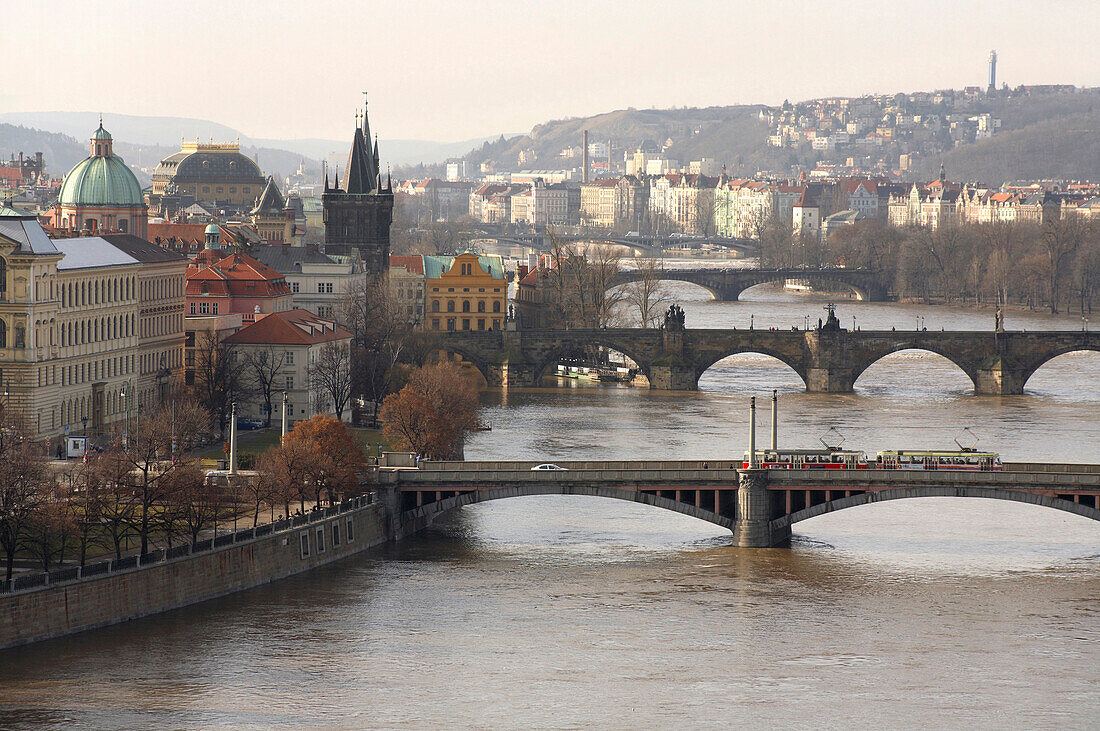 View of the Vltava River, Prague, Czech Republic
