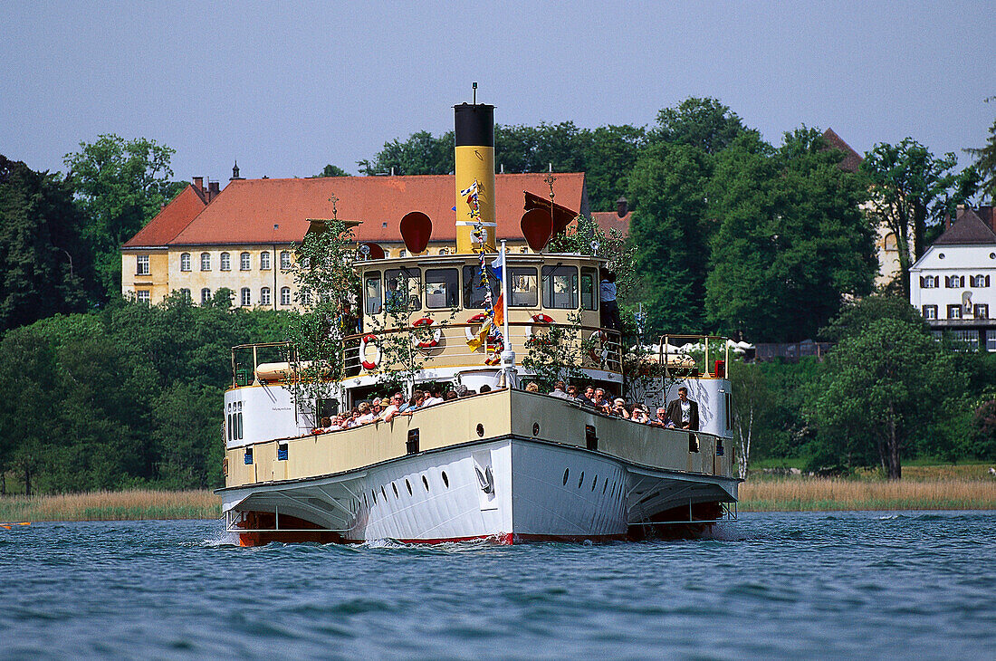 A steam boat on Lake Chiemsee, Ludwig Fessler, Lake Chiemsee, Bavaria, Germany