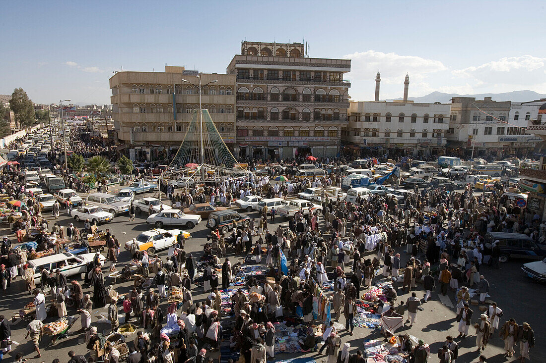 Markt in der Altstadt von Sana'a, Sana'a, Jemen
