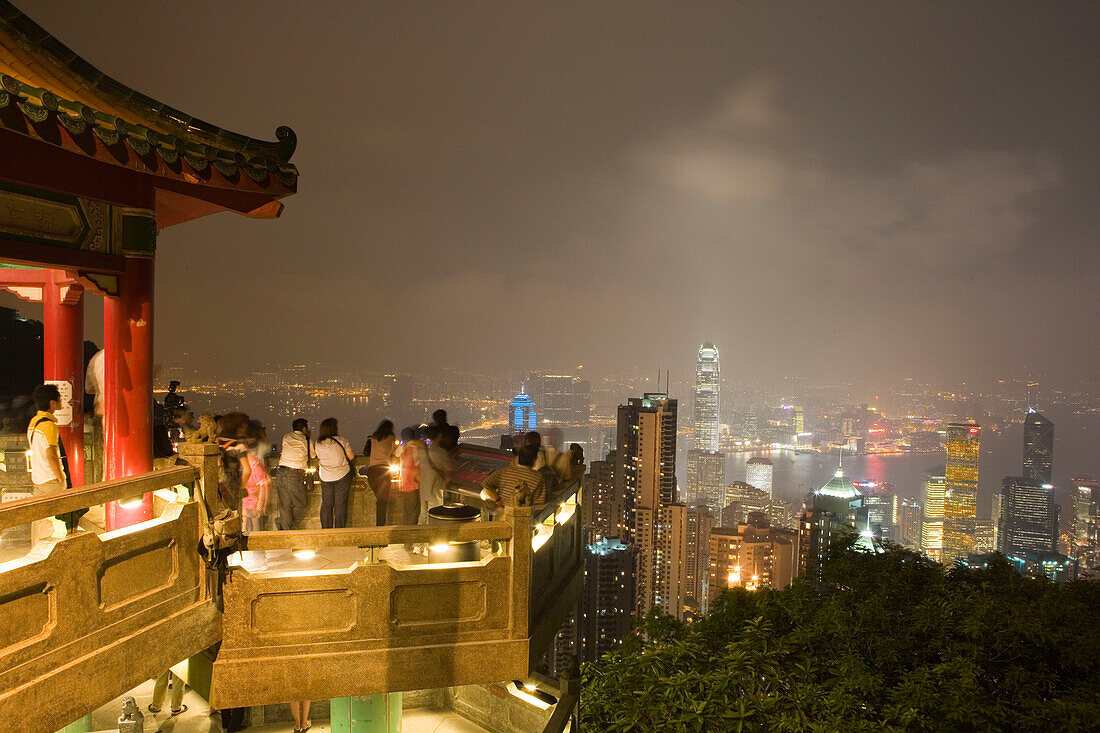 Viewing Platform & Hong Kong Skylines at Night,View from Victoria Peak, Hong Kong