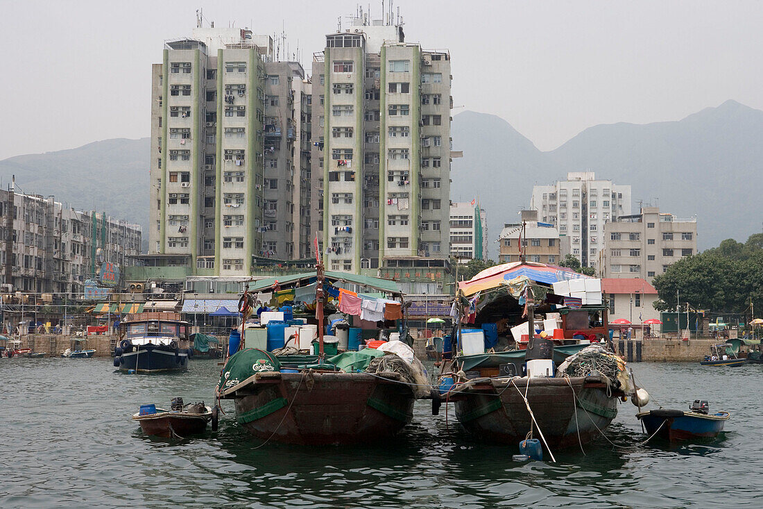 Chinesische Hausboote, Sai Kung, New Territories, Hong Kong