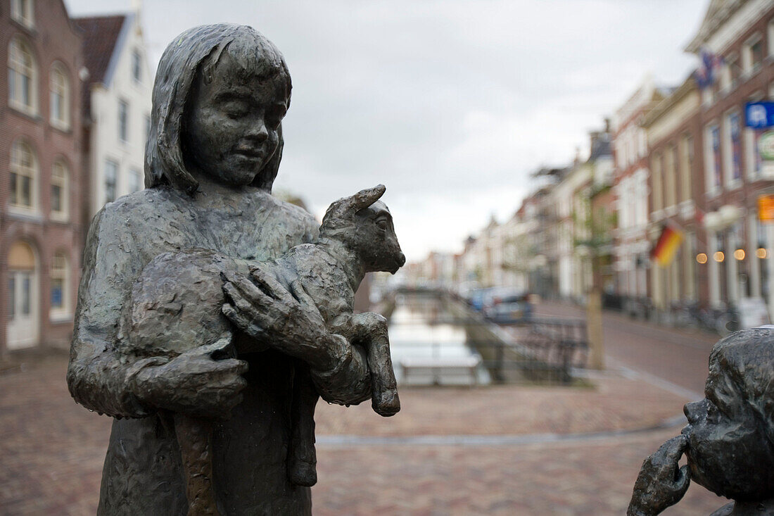 Children & Lamb Sculpture,Sneek, Frisian Lake District, Netherlands