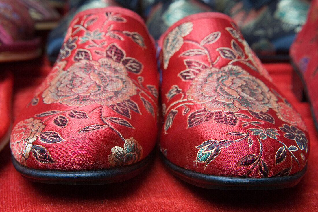 Red Slipper Souvenirs at Shibaozhai Pavilion, Yangtze River, Shibaozhai, China