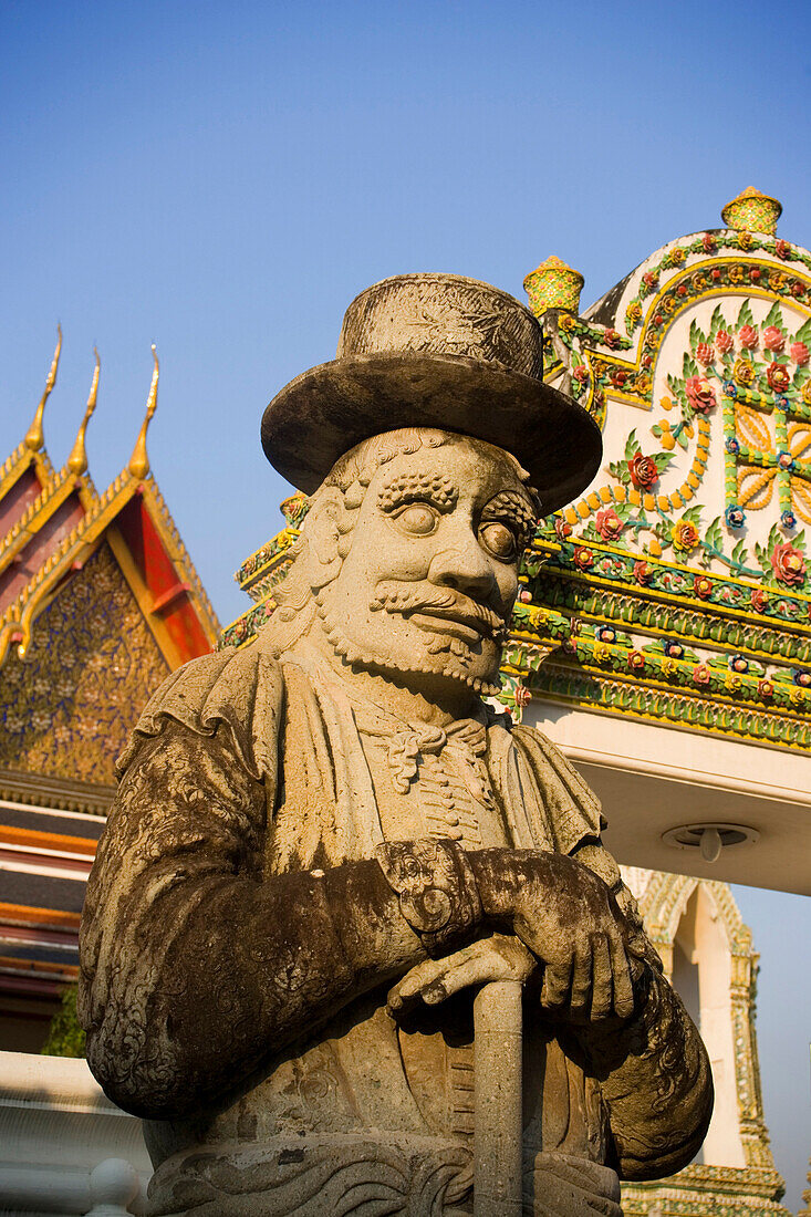 Tempelwache, Wat Pho, Tempel des liegenden Buddha, Bangkok, Thailand