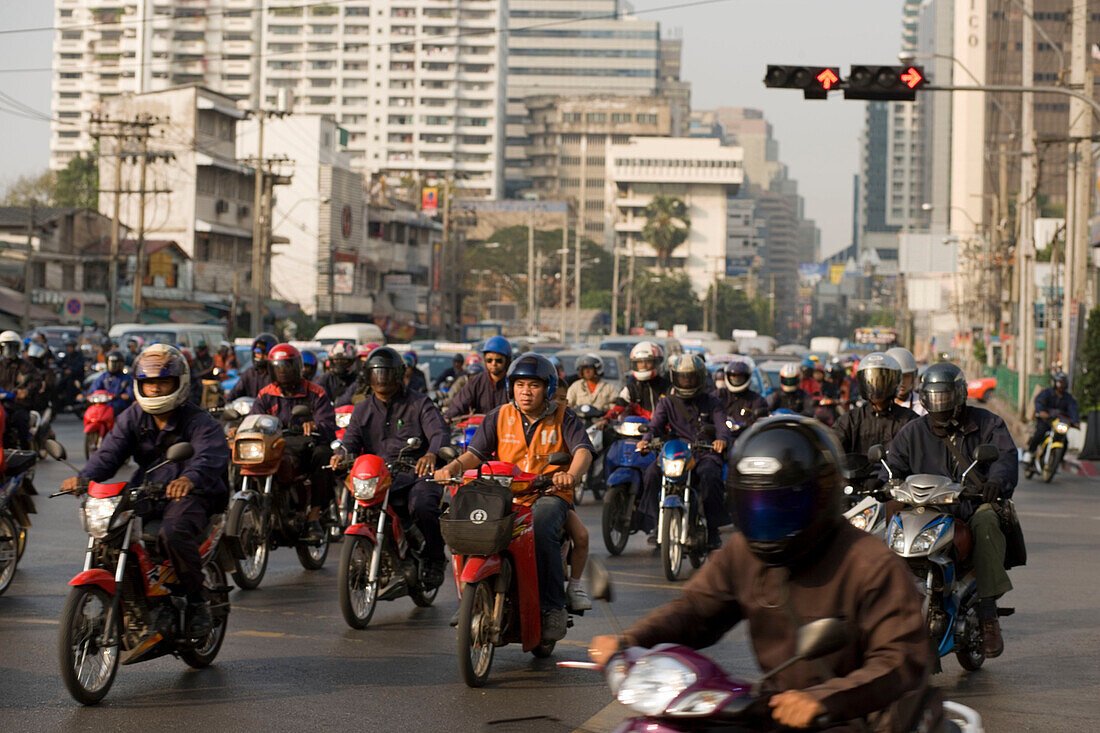 Traffic jam at Sukhumvit Road, Bangkok, Thailand