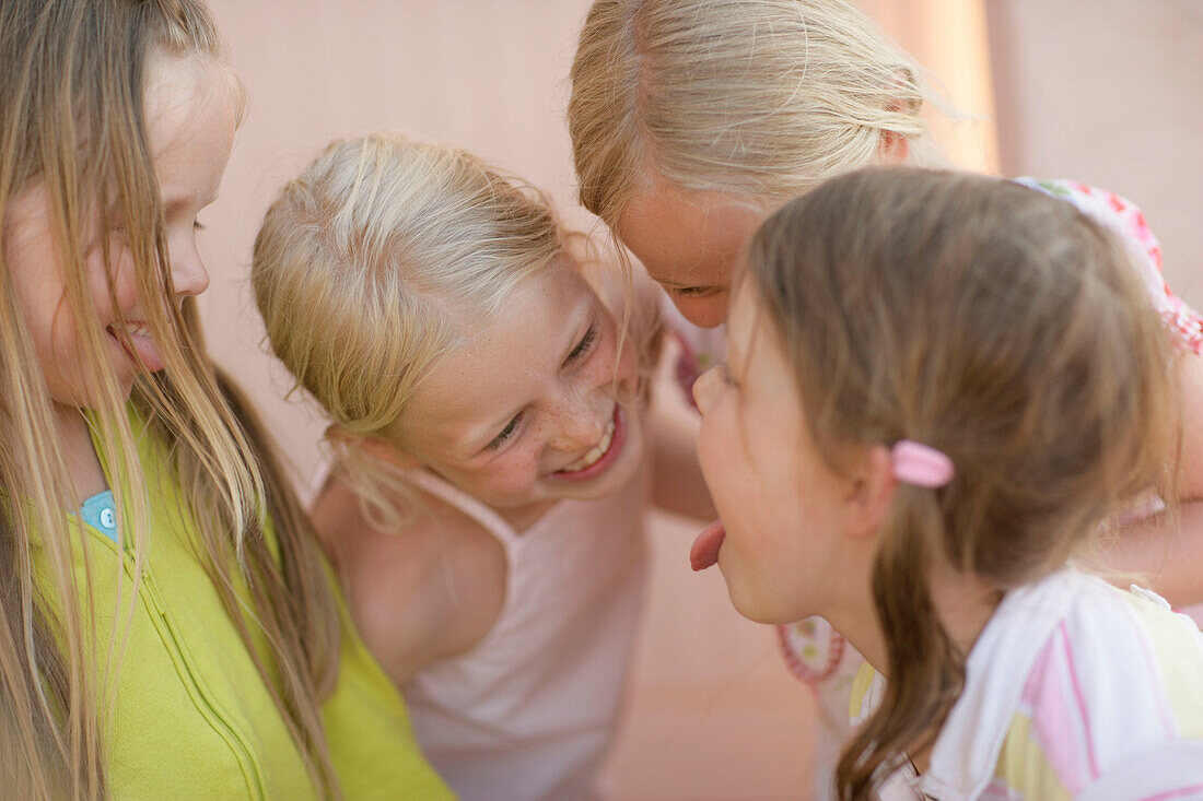Group of girls, laughing, Portait