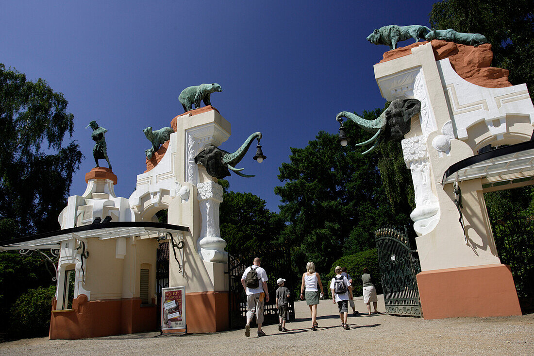 Tierpark Hagenbeck, famous Zoo, entrance, Hamburg, Germany