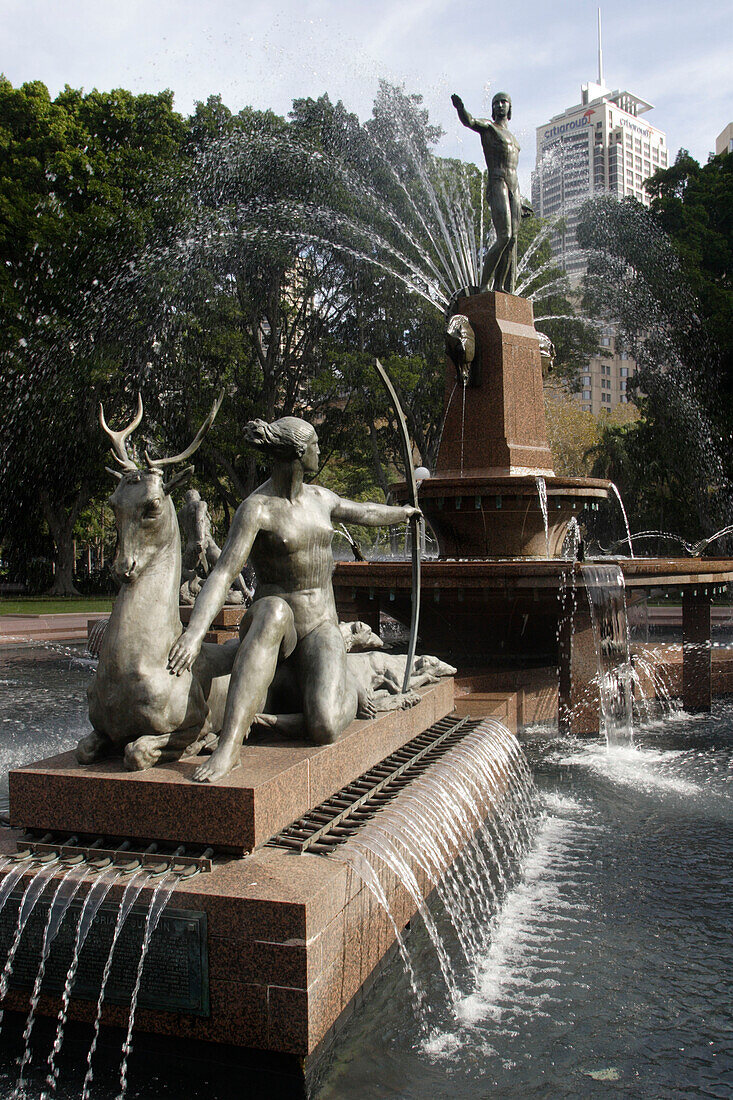 Springbrunnen im Hyde Park, Hauptstadt des Bundesstaates New South Wales, Sydney, Australien