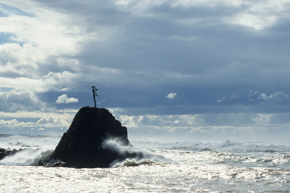 Ein Maori Statue bei Kohi Point, Whakatane, Bay of Plenty, Nordinsel, Neuseeland