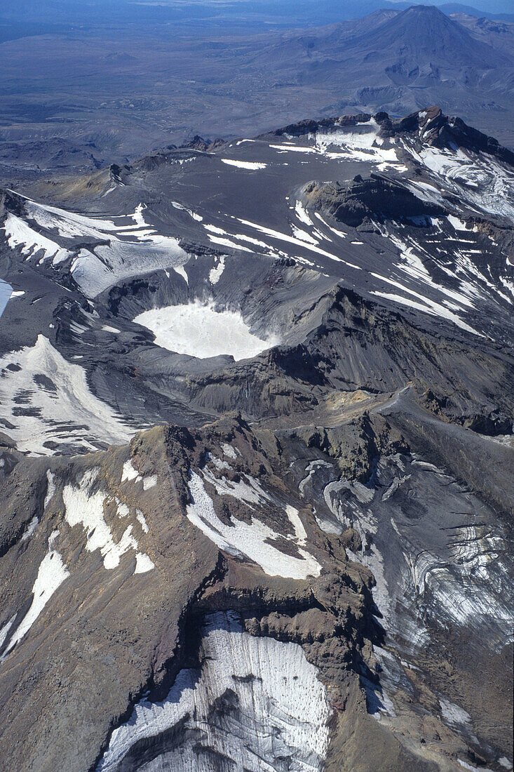 Aerial Photo of Mount Ruapehu Crater, Tongariro National Park, Central Plateau, North Island, New Zealand