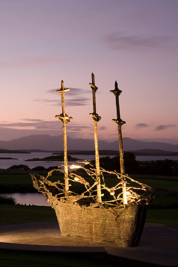 National Famine Memorial, Dusk over Clew Bay, Murrisk, County Mayo, Ireland