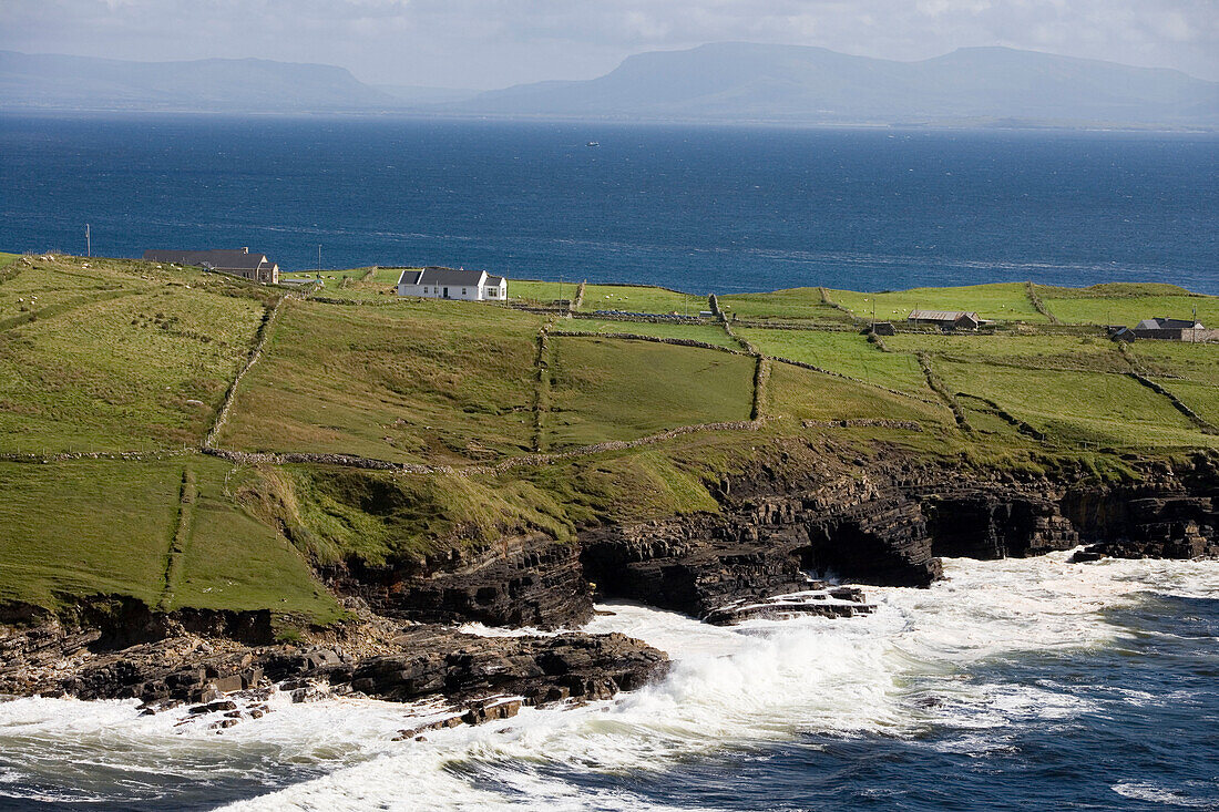 Höfe an der Donegal Küste bei Muckross Head, County Donegal, Irland