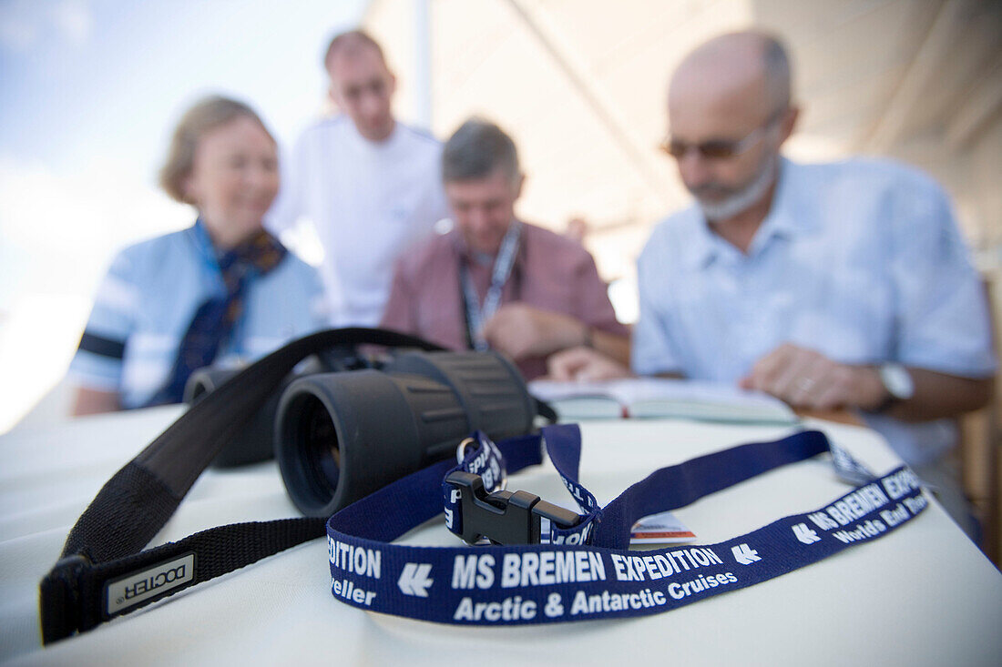 Binoculars & Lecturer with Passengers, Aboard MS Bremen Cruise Ship, Hapag-Lloyd Kreuzfahrten, Germany