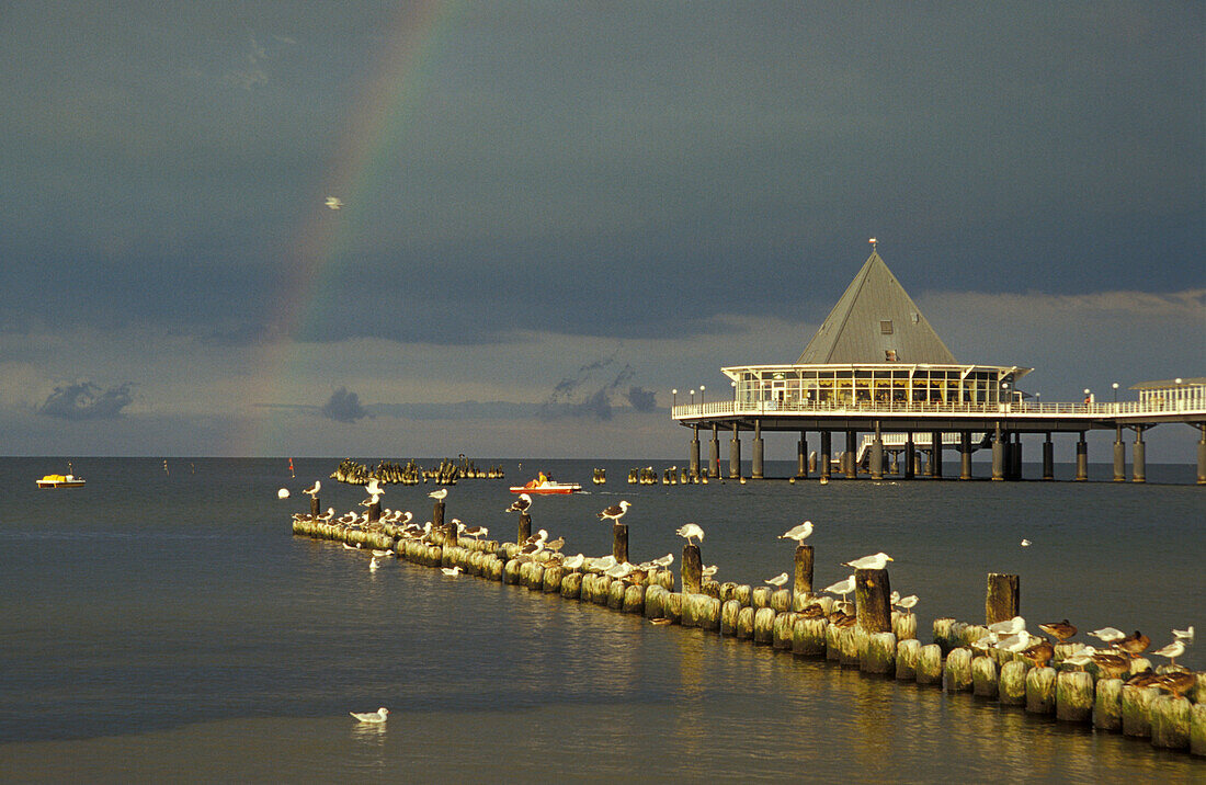 Pier at Heringsdorf, Usedom, Mecklenburg-pomerania, Germany, Europe