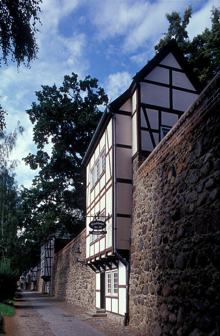 Wieck houses in Neubrandenburg, Mecklenburg-Pomerania, Germany, Europe