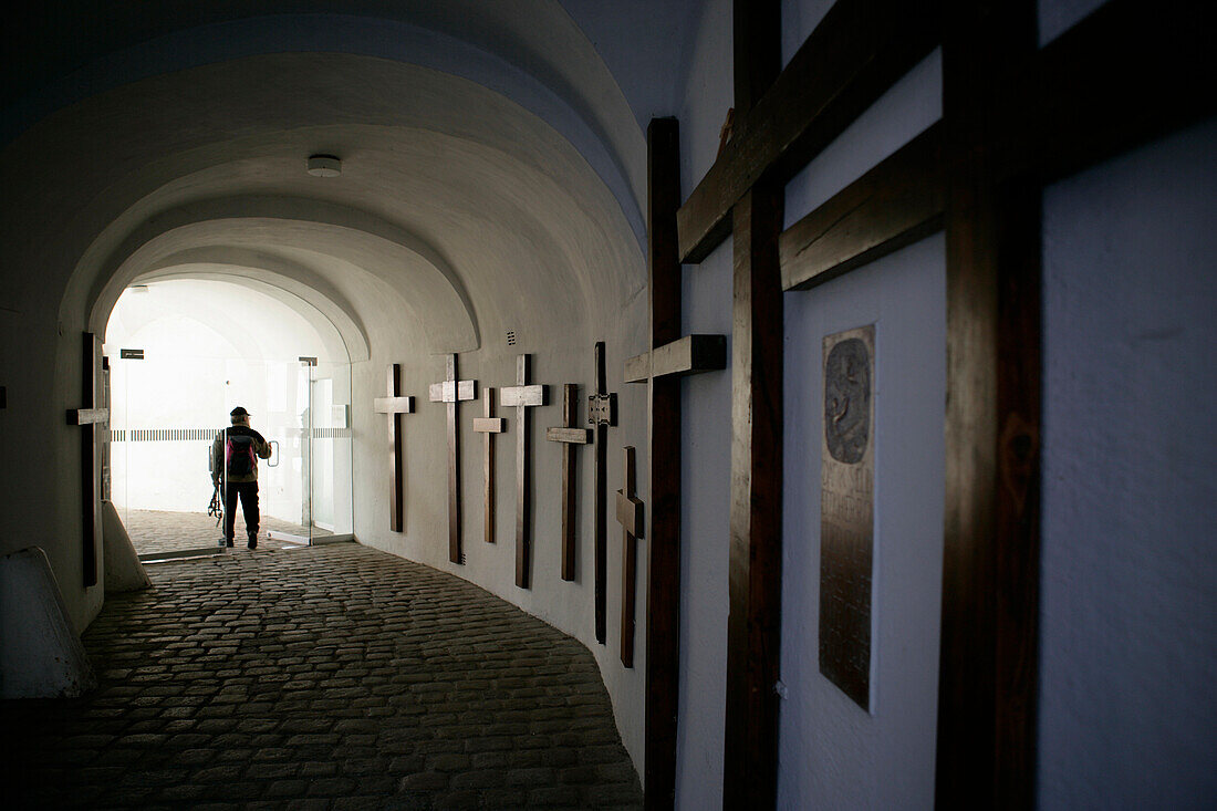 Eingang zu Kloster Andechs, in der Nähe von Herrsching, Ammersee, Bayern, Deutschland