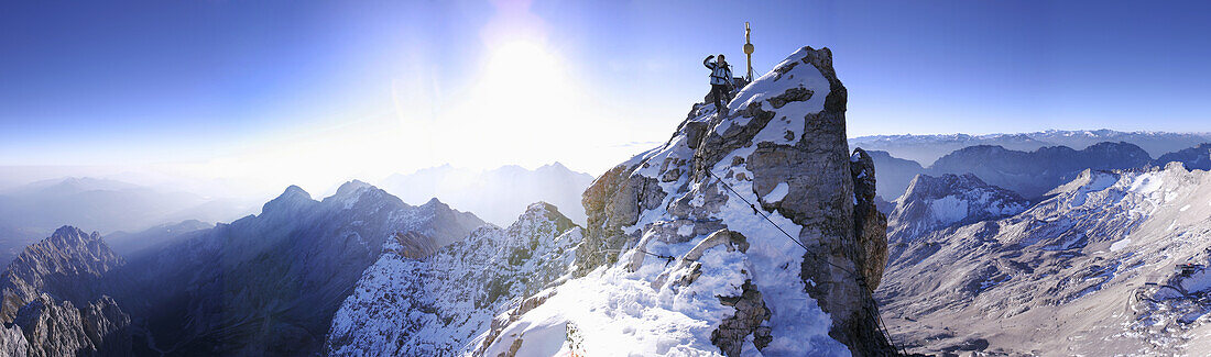 Panoramic view over the Zugspitze and Reintal, Zugspitze, Bavaria, Germany