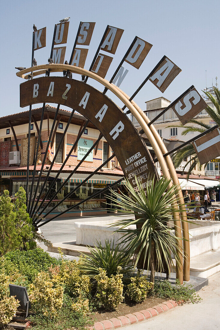 Kusadasi Main Bazaar Sign, Kusadasi, Turkey