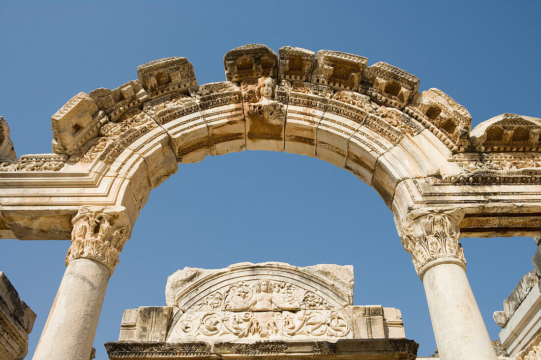 Temple of Hadrian Arch, Ancient Ruins of Ephesus, Turkey
