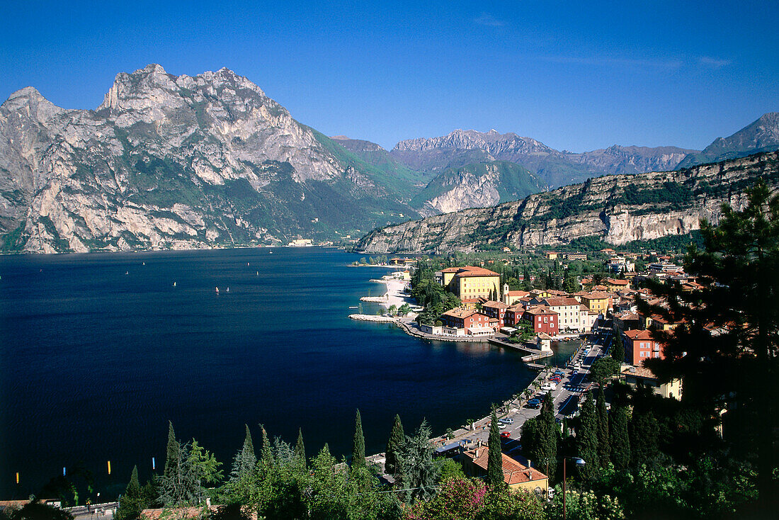 View over Torbole, Lake Garda, Trentino, Italy, Europe