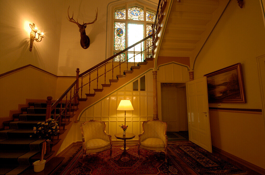 Schloss Kittendorf bei Stavenhagen, Treppe, Mecklenburg-Vorpommern, Deutschland, Europa