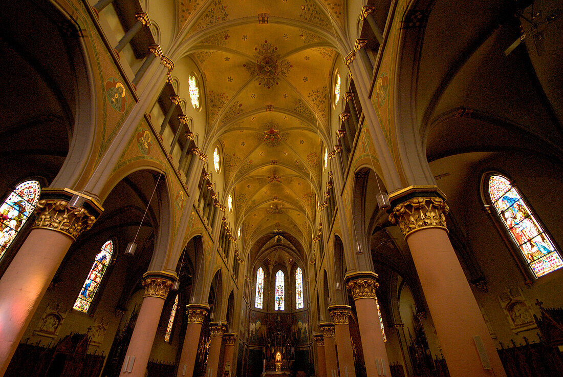 Interior view of Saint Joseph's church, Esch sur Alzette, Luxembourg, Europe