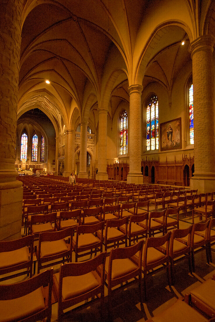 Interior view of Notre-Dame Cathedral, Luxembourg city, Luxembourg, Europe