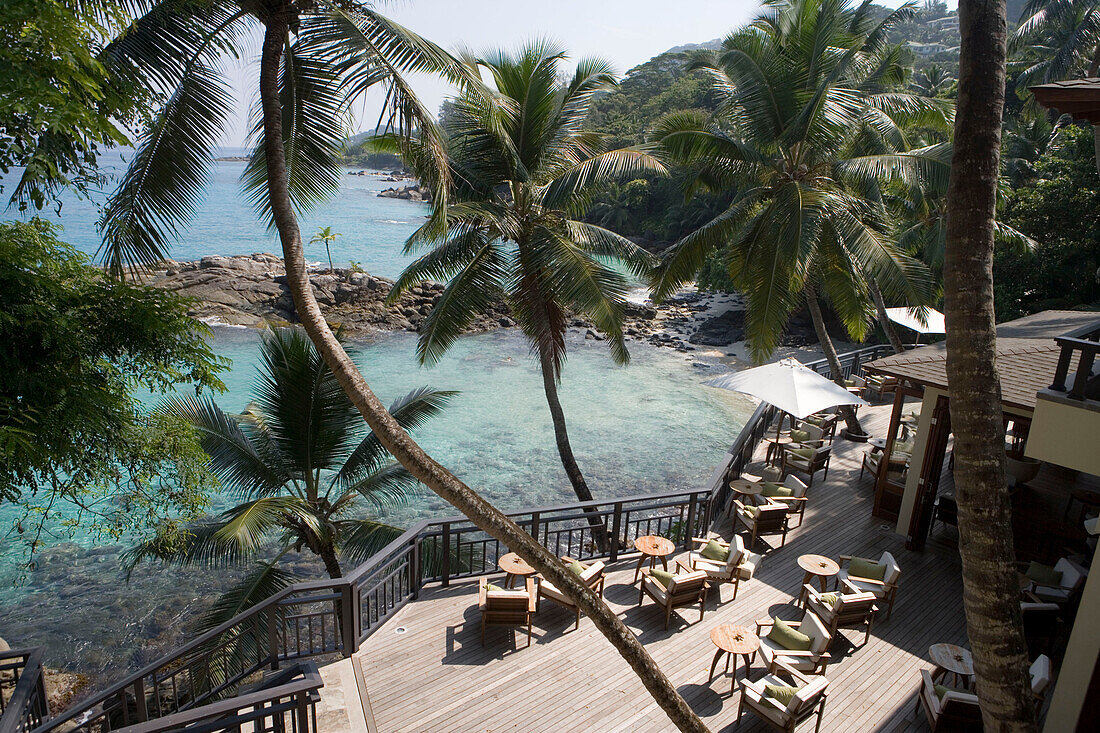 Strandbar mit Meerblick, Northolme Hotel & Spa, Glacis, Mahe Island, Seychellen