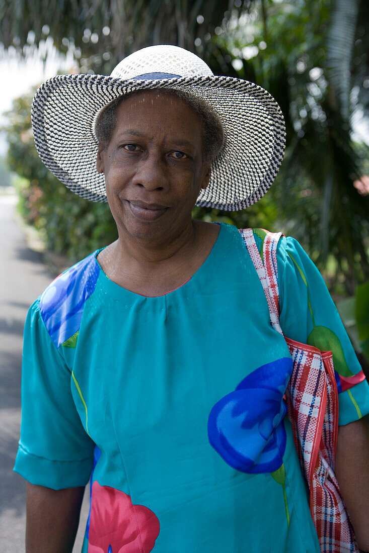 Einheimische Seniorin, Mahe Island, Seychellen