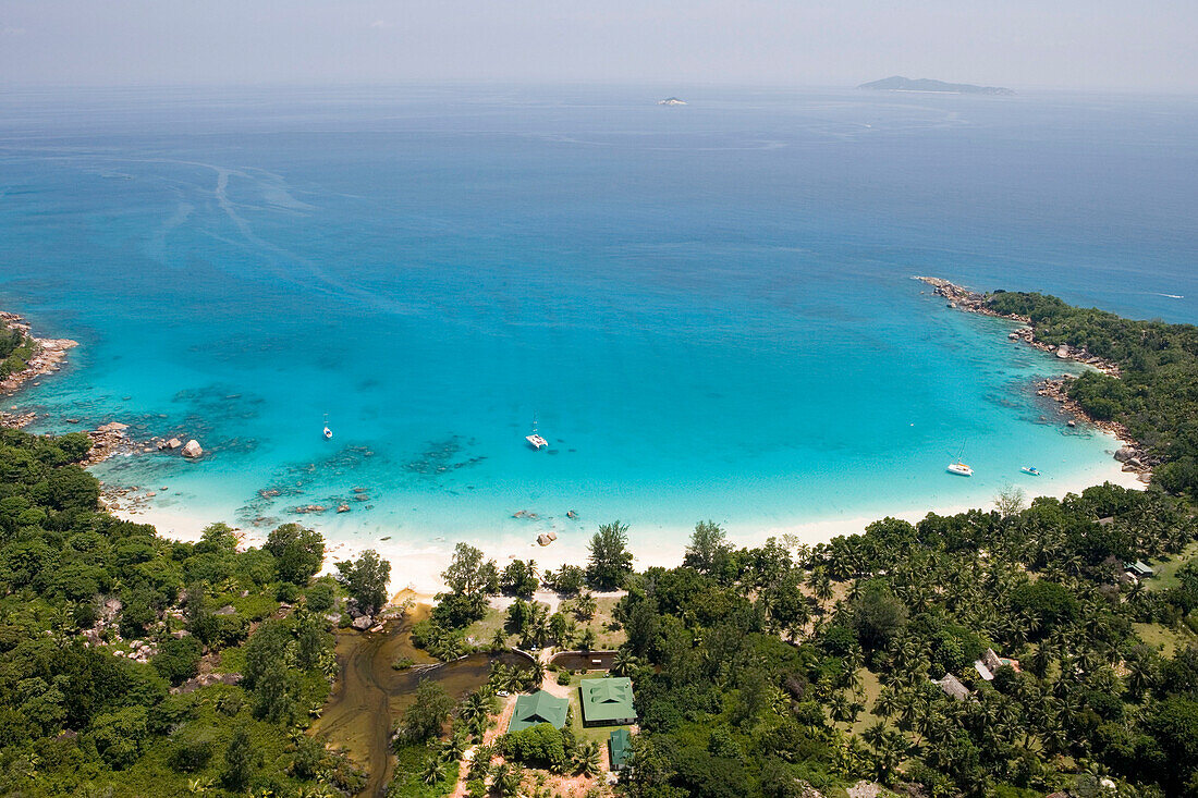 Aerial Photo of Anse Lazio,Chevalier Bay, Praslin Island, Seychelles