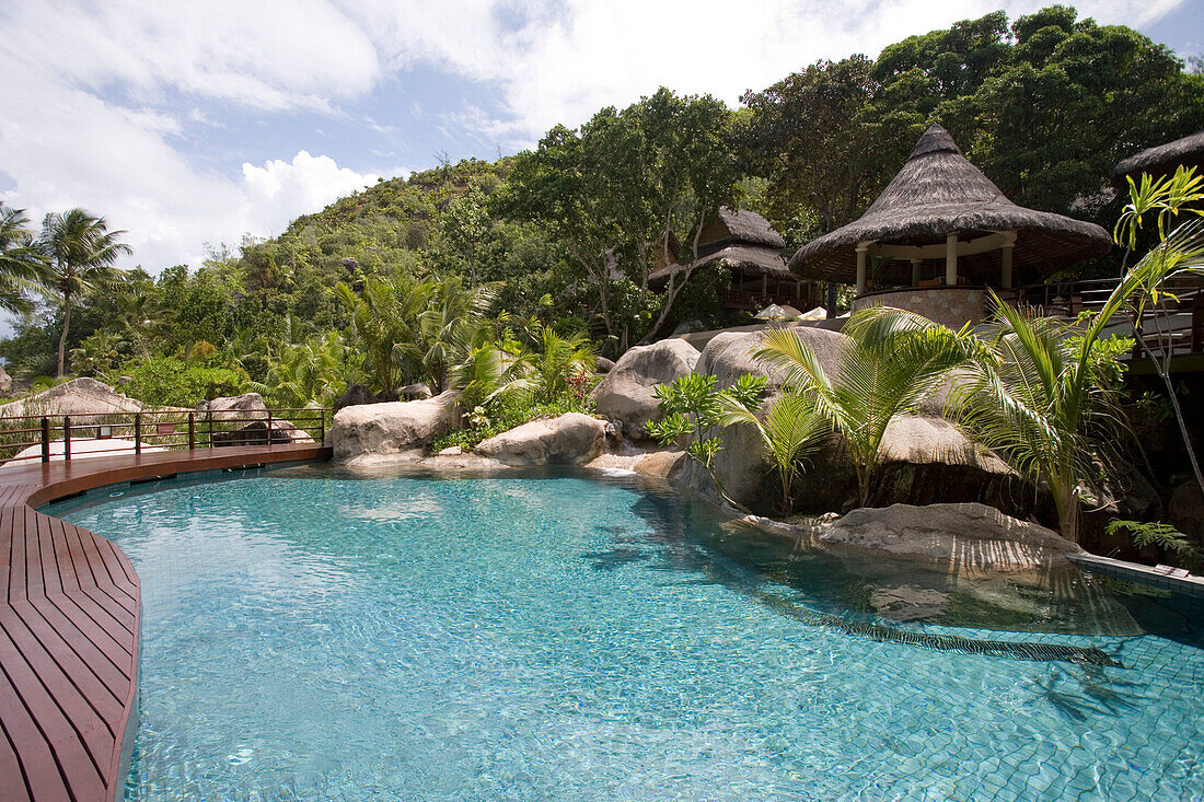 Swimming Pool, Lemuria Resort auf Praslin, Praslin Island, Seychellen